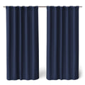 Kids Navy Blue Blackout Curtain Panel Set with Rod Pocket & Back Tabs, 30x63 Inches