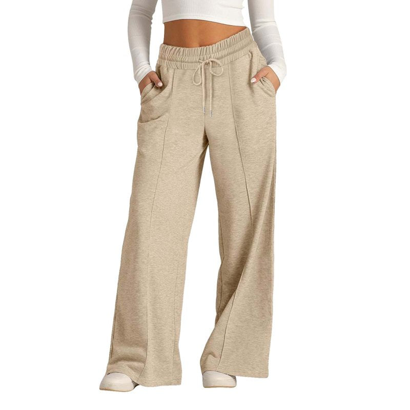 Girls Oversized Wide Leg Sweatpants with Pockets and Drawstring Waist