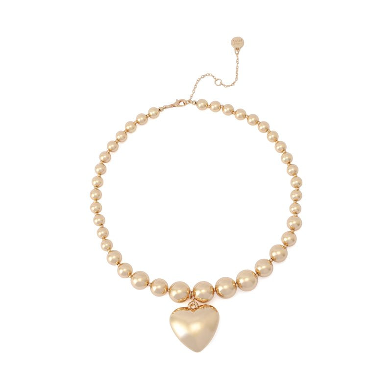 Fashion Puffy Heart Pendant Necklace for Women with Adjustable Chain