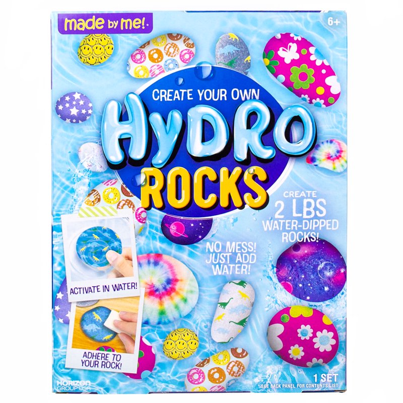 DIY Hydro Dip Rocks Craft Kit with Transfer Sheets and Stones - Mess-Free Art Set for Kids and Teens