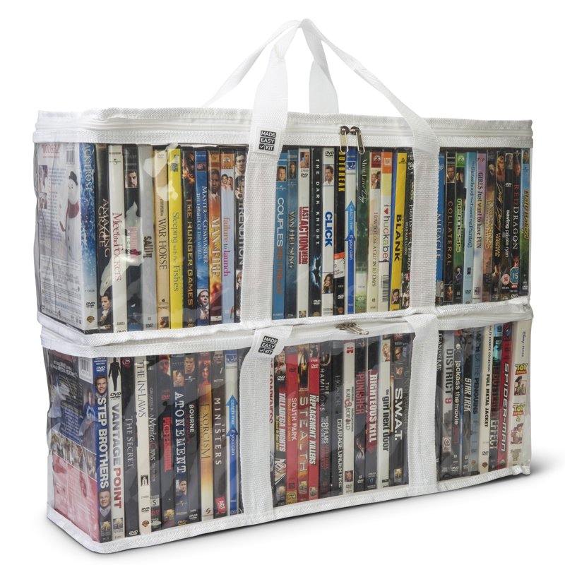 Clear PVC Storage Bags with Handles for DVDs and Media - Multiple Capacity Options