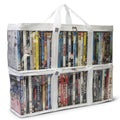 Clear PVC Storage Bags with Handles for DVDs and Media - Multiple Capacity Options