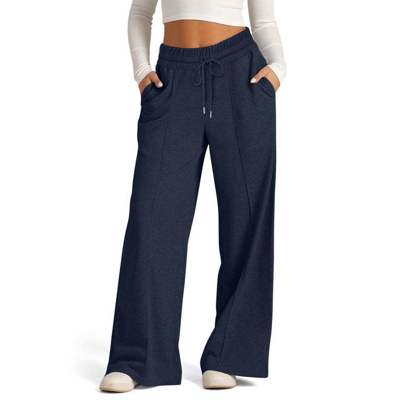 Wide Leg Yoga Pants for Women with Pockets - High Waist Casual Loose Fit