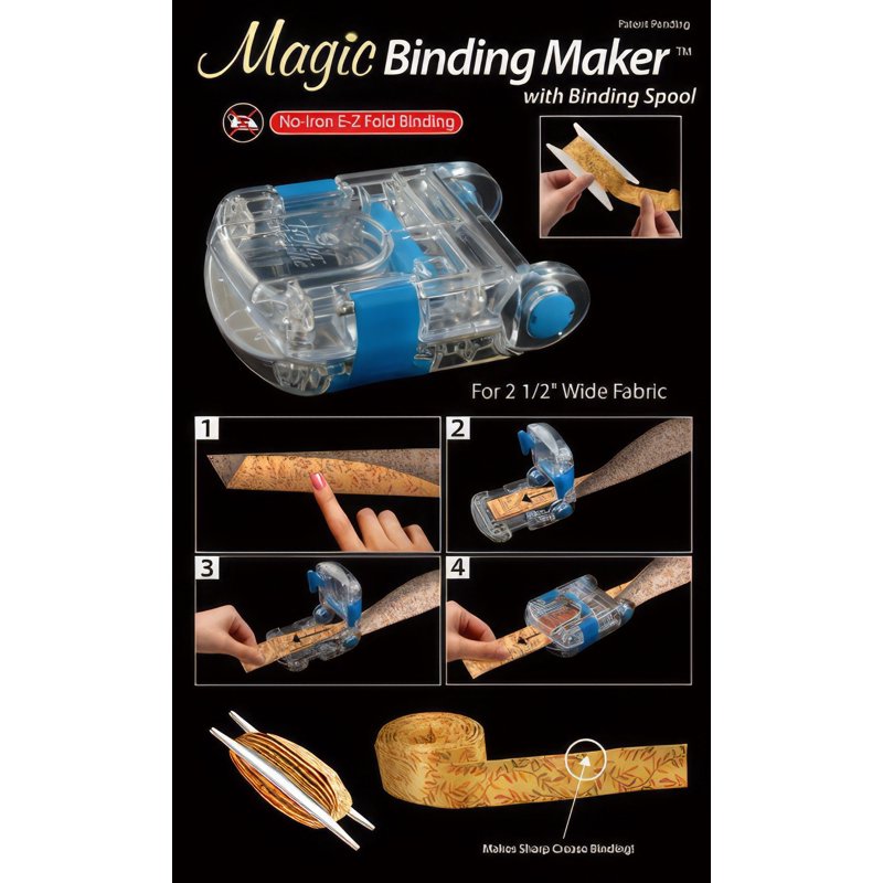 Magic Binding Maker 2-1/2 Inch Quilt Binding Tool for Easy Finishing