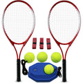 Adult Tennis Racket Set 27 Inch with 4 Balls, Overgrips, Trainer & Bag