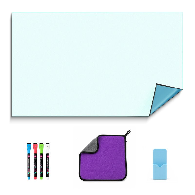 Magnetic Chalkboard Contact Paper - Light Blue Peel and Stick Wall Decal for Home & Classroom