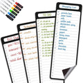 Magnetic Whiteboard Boards Set with Fine Point Markers - 4 Pack, 4x12 Inches