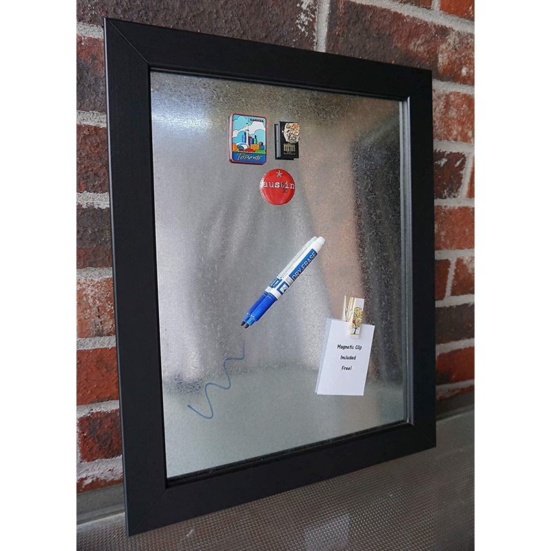 Magnetic Dry Erase Memo Board 14x18 Inches with Rustic Black Frame