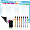 Magnetic Weekly Refrigerator Calendar Whiteboard with Markers & Eraser