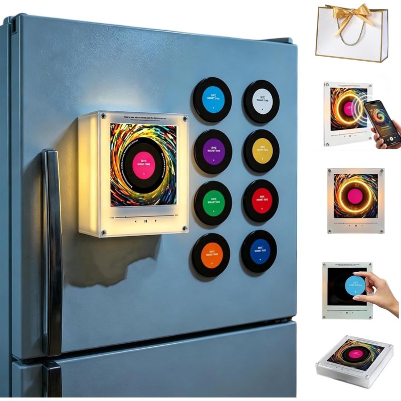 Magnetic Fridge Music Player NFC Enabled with LED Light Set - 2 Pack