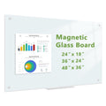 Magnetic Glass Dry Erase Whiteboard 24x18 Frameless Office & Home