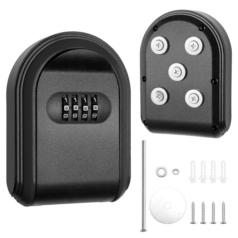 Magnetic Key Lock Box with 4-Digit Combination for Indoor Outdoor Security