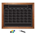 Magnetic Wall Chalkboard Calendar with Rustic Wood Frame - 24x30 in