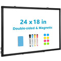 Magnetic Double-Sided Whiteboard 24x18 Inch for Office Home Classroom