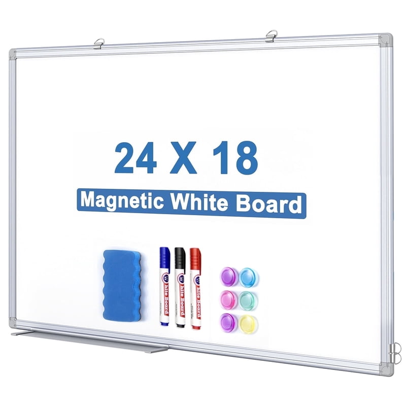 Magnetic Whiteboard Dry Erase Board Wall Mount with Pen Tray - Multiple Sizes