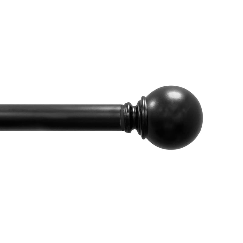 Adjustable 1-Inch Curtain Rod Set - Black, Nickel, White & Bronze Finish