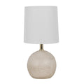12.75 Inch White Ball Table Lamp with Shade - Modern Bedside Light