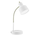 Adjustable LED Desk Lamp with Catch-All Base and AC Outlet for Office and Workspace