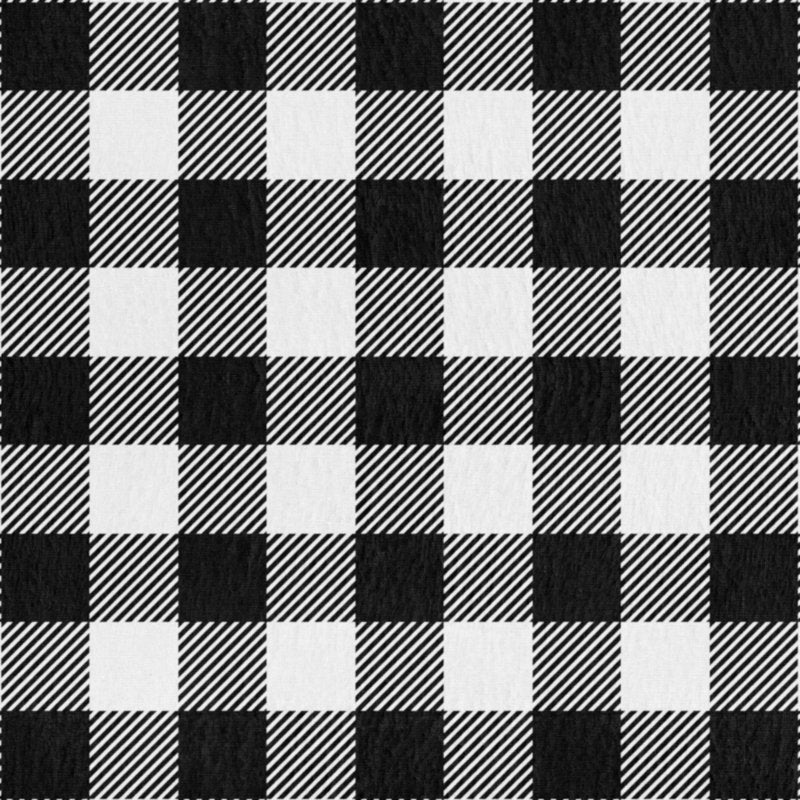 Lightweight Cotton Flannel Buffalo Plaid Fabric - 42" x 1.5 Yards, Black & White for Crafts