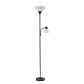 72-Inch Black Floor Lamp with Adjustable Reading Light - Modern Home Lighting