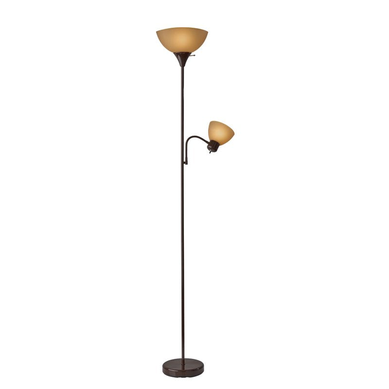 72 Inch Modern Floor Lamp with Reading Light - Adjustable Uplight and Task Light