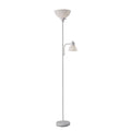 72-Inch White Combo Floor Lamp with Adjustable Reading Light
