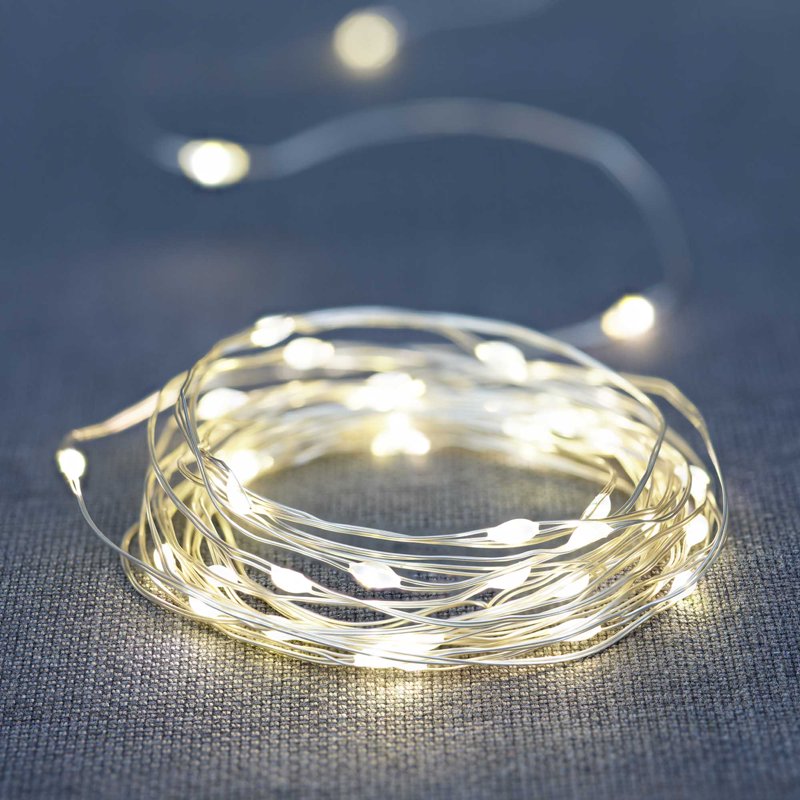 Battery-Operated LED String Lights 50 Count 8 Modes Indoor Outdoor Decor