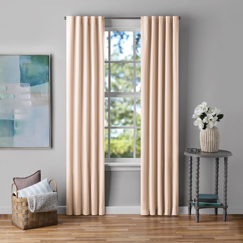 Blackout Curtain Panel Pair - Solid Rod Pocket & Back Tabs - 84 Inch Length