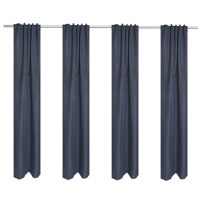 Blackout Curtain Panels Set - Dark Navy, 4 Pieces, 63-Inch Length