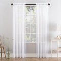 Sheer Voile Curtain Panel - White, 59 x 95 Inches, Rod Pocket, Light Filtering