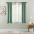 Blackout Curtain Panel Set - Metallic Finish, 27.5 x 63 Inches, Green