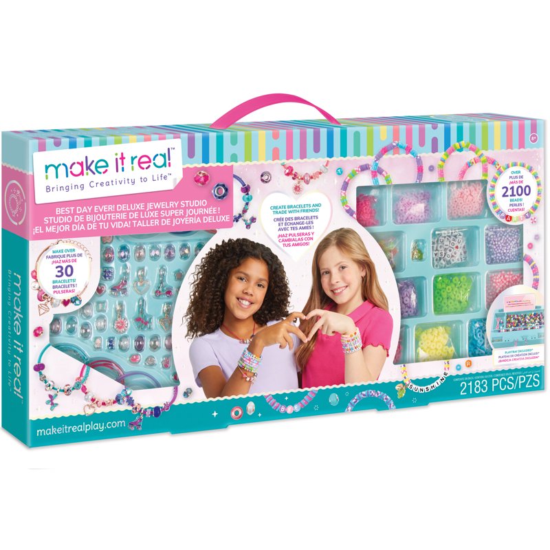DIY Jewelry Bead Kit - Create Over 30 Bracelets with Charms & 2100+ Beads