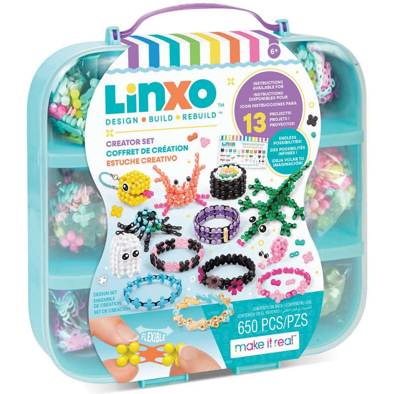 Kids DIY Construction Set with 650 Flexible Pieces for Creative Builds - Ages 6+