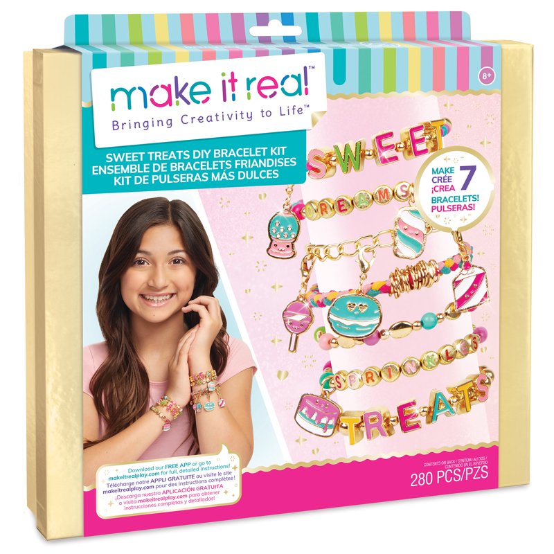 Sweet Treats DIY Bracelet Kit - Make 7 Charm Bracelets for Kids & Tweens