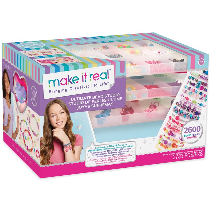 Kids Jewelry Making Kit - 2600 Beads, Beading Cord & Organizer for Ages 8+