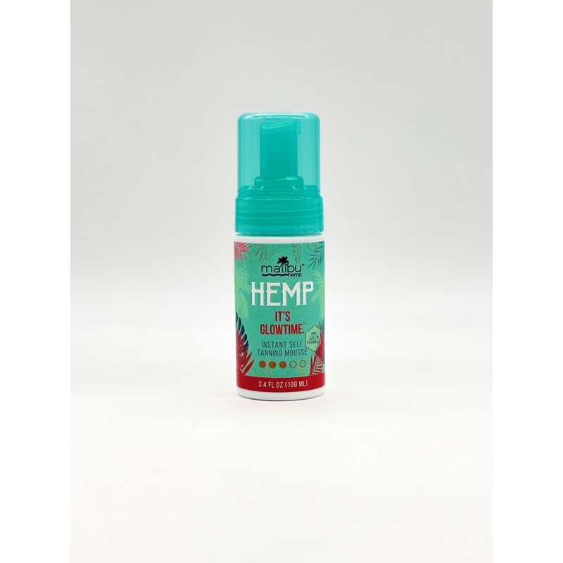 Malibu Hemp Sunless Tanning Mousse Medium Shade 3.4 fl oz - Natural Glow, Streak-Free