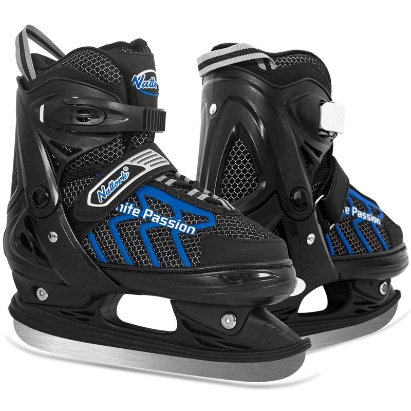 Adjustable Kids Ice Skates for Beginners - Youth Recreational Ice Skating Blue