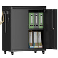 Metal Lockable Storage Cabinet on Wheels - Garage, Office, Home Organizer with Adjustable Shelf