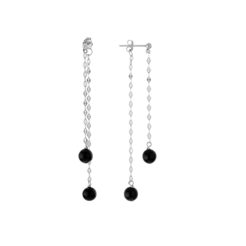 Sterling Silver Onyx Drop Earrings for Women & Teens - Elegant Jewelry