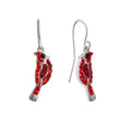 Sterling Silver Crystal Cardinal Drop Earrings for Women & Teens
