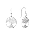 Sterling Silver Tree of Life Drop Earrings for Women - Handmade Jewelry