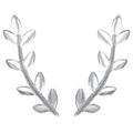 Sterling Silver Leaf Ear Climber Earrings for Women & Teens - Modern Jewelry