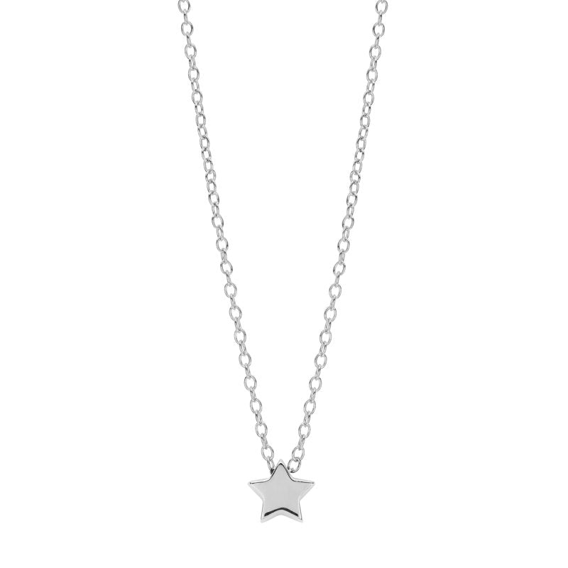 Sterling Silver Star Pendant Necklace for Women & Teens - 16" + 2" Extender Chain