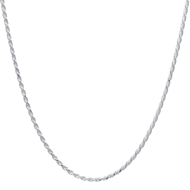 Sterling Silver Rope Chain Necklace 20 Inch Unisex Jewelry for Men Women Teens