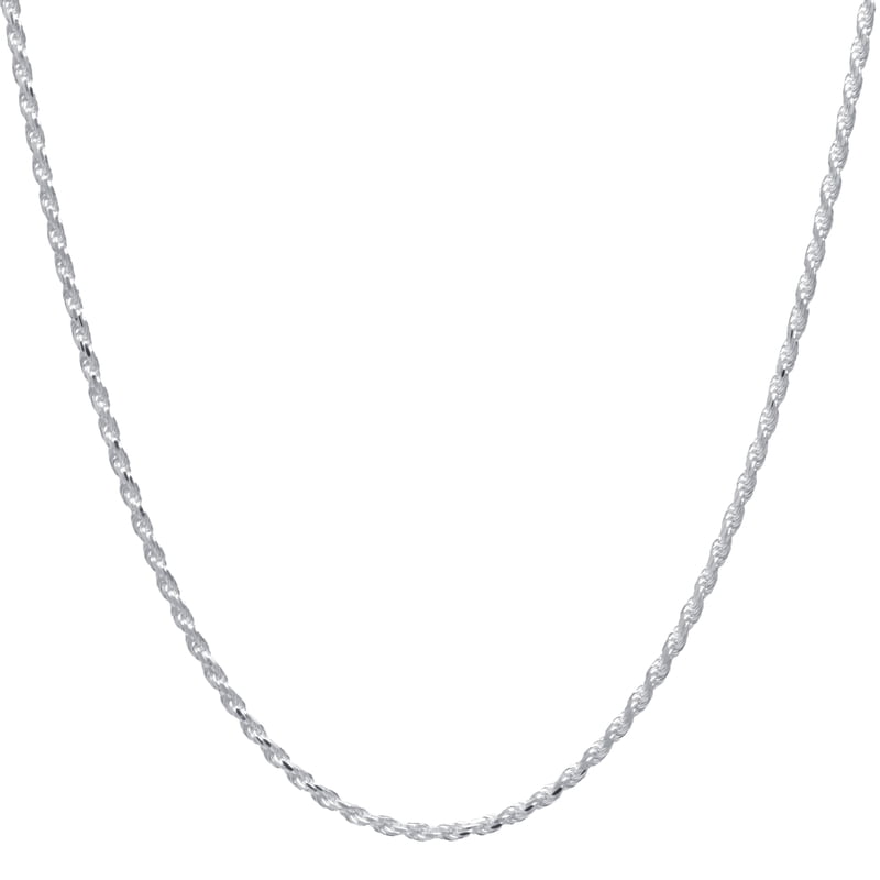 Sterling Silver Rope Chain Necklace 24 Inch Unisex Jewelry - Durable & Classic