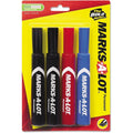 Assorted Permanent Markers with Chisel Tip - 4-Set