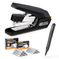 MarsRock 40–50 Sheet Heavy Duty Stapler with 1-Touch Loading, Includes 2000 Staples & Magnetic Staple Remover — Black (Variation: Black)