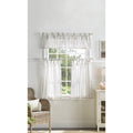 Indoor Window Valance & Tier Set - Gray Semi-Sheer Coastal Style 54" x 14"