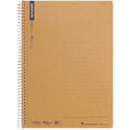 A5 Spiral Notebook with 6.5mm Horizontal Lines, 80 Sheets - Durable Kraft Cover