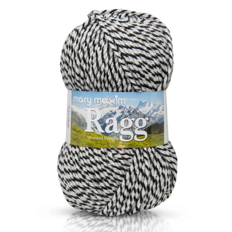 Variegated Ragg Yarn - Wool-Like Striped Acrylic Craft Yarn, 216 Yards